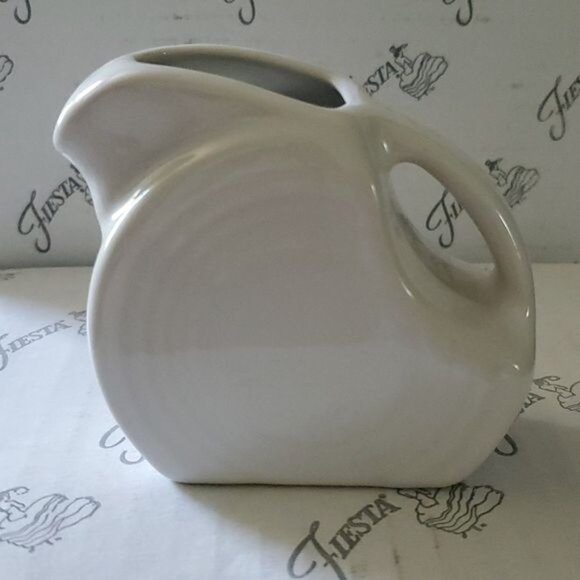 Fiestaware Fiesta CERAMIC Pitcher Mini Disk White CONTAINER - Picture 3 of 13